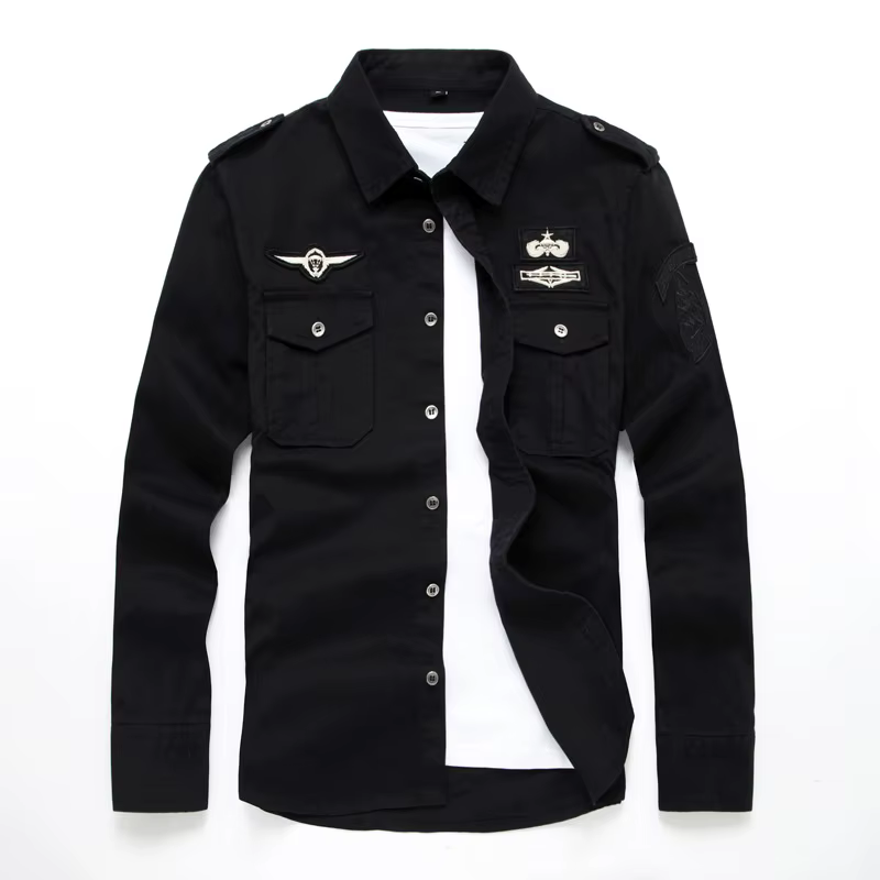 Camisa oversize 6XL algodón bordado A2F018 – Para pesca - imagen 4