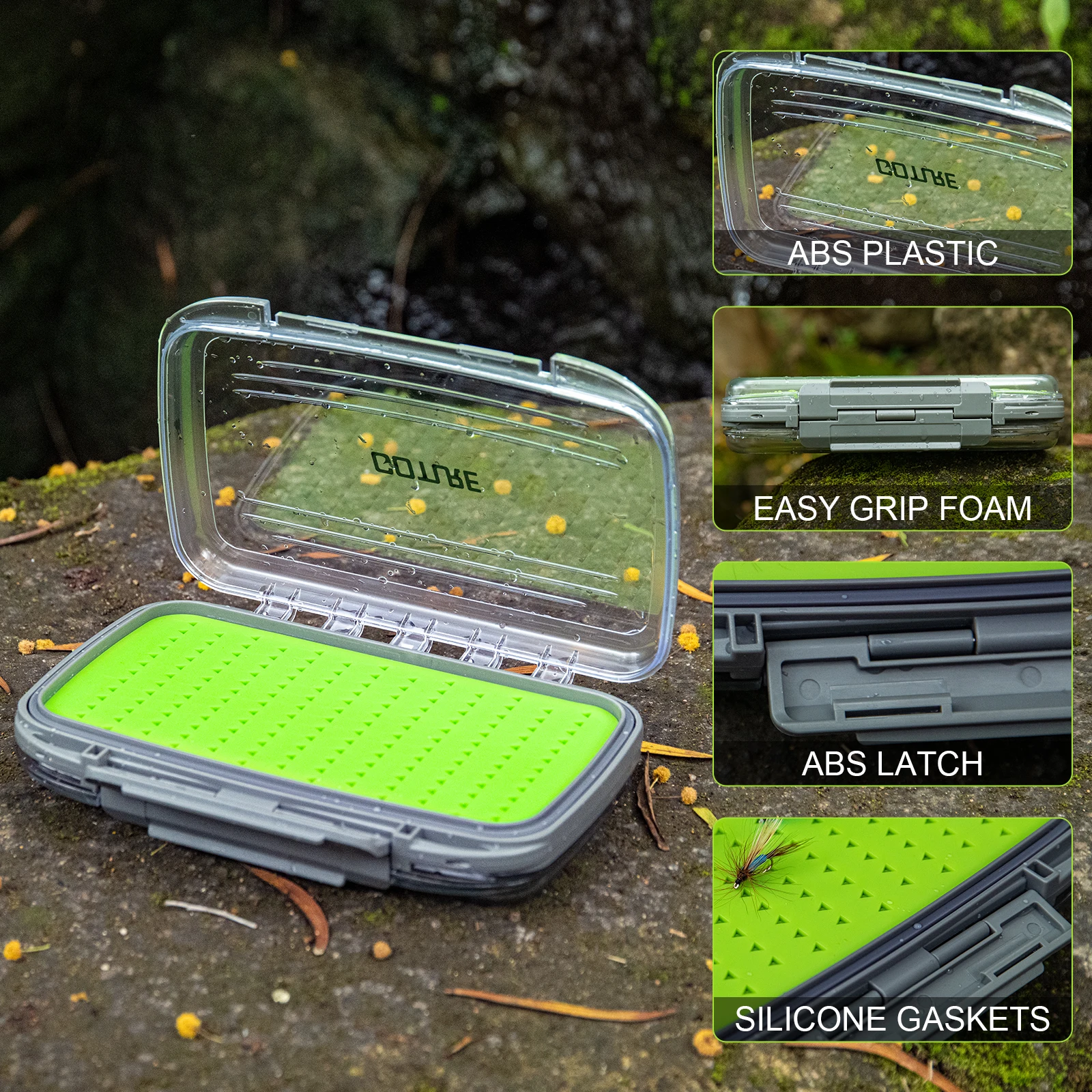 Goture Caja de accesorios para pesca con mosca impermeable - imagen 3