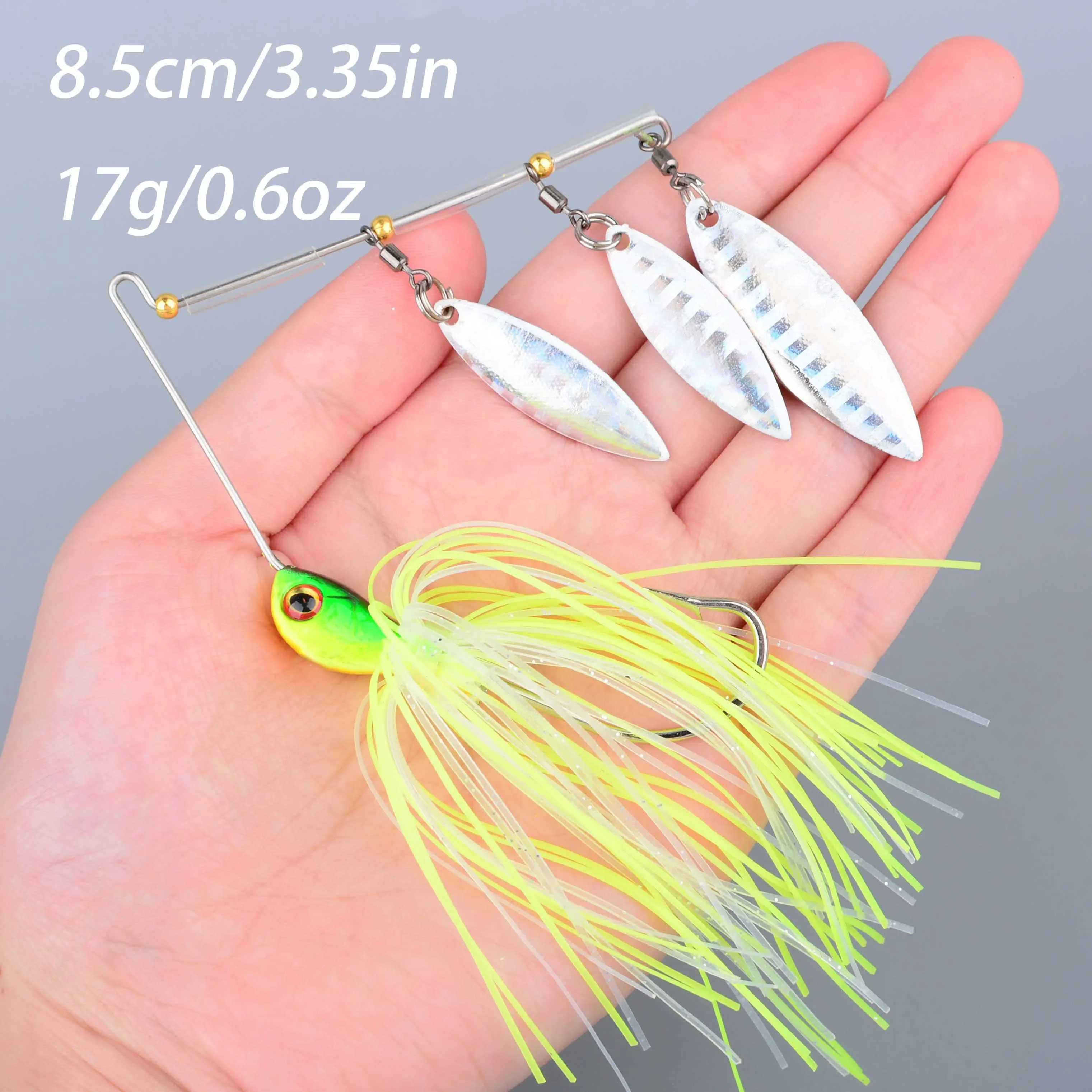 Spinnerbait doble hoja en detalle