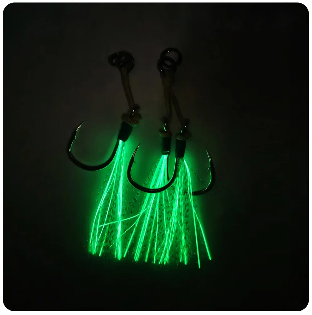 Anzuelos dobles luminosos para agua salada