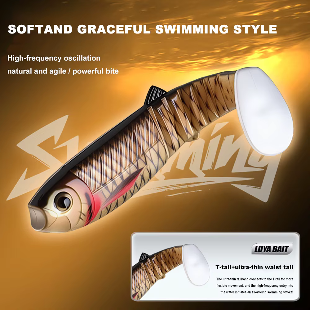 Vinilo swimbait T-Tail tramos múltiples para black bass y trucha - imagen 4