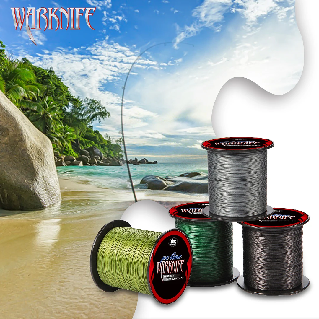 Sedal de pesca Warknife X9 enrollado en carrete