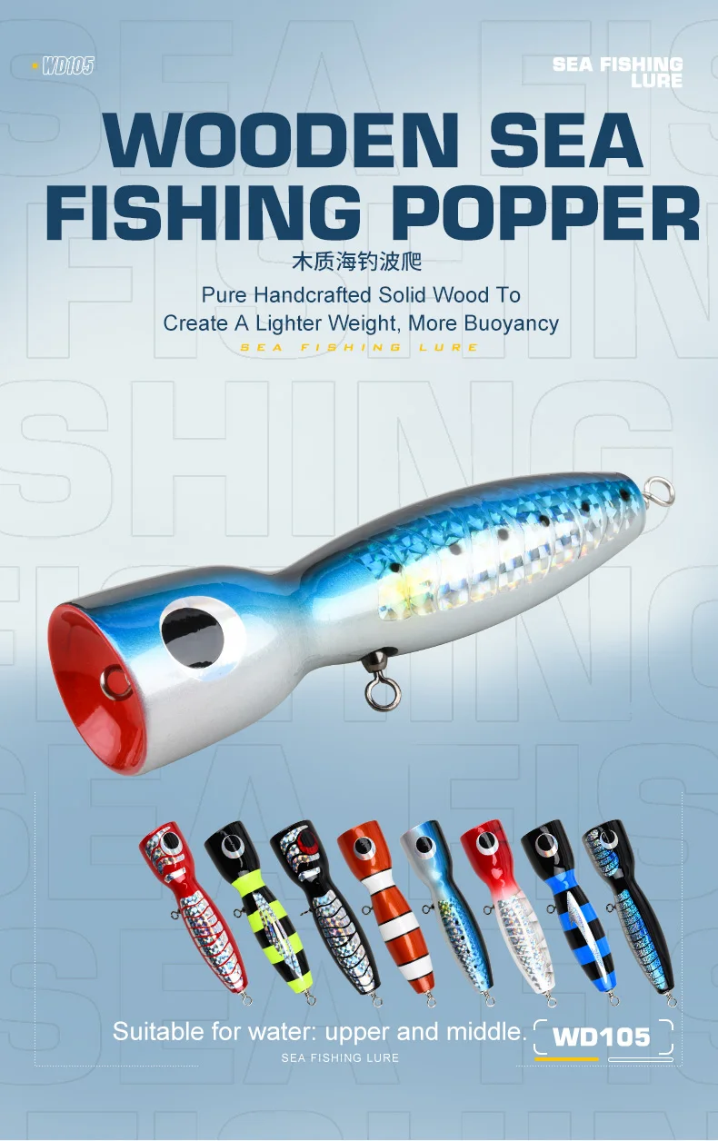 Popper OBSESSION WD105 de madera flotante en acción
