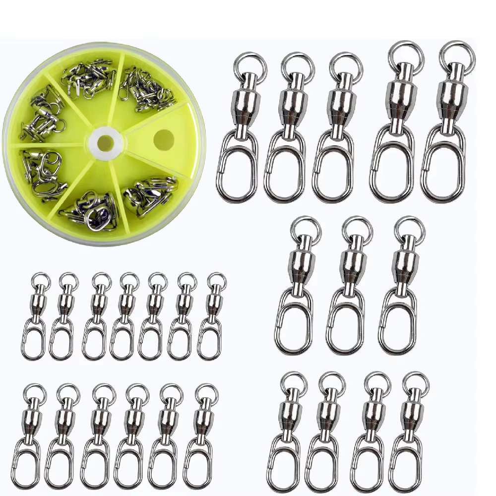 Bolas giratorias pesca con anillo ovalado y clips de cambio rápido - imagen 4