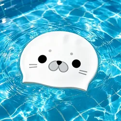 Gorro de natación de silicona impermeable estampado animales