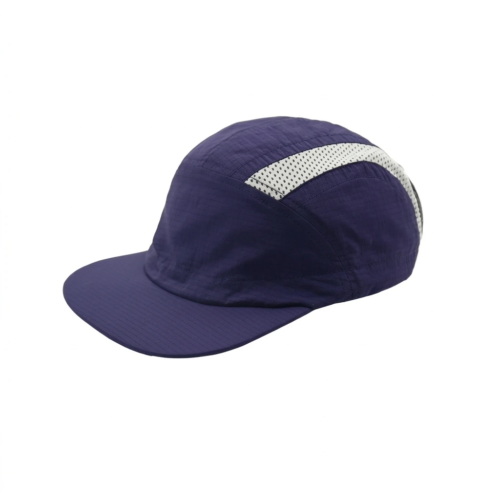 Gorra de béisbol con paneles de malla transpirable