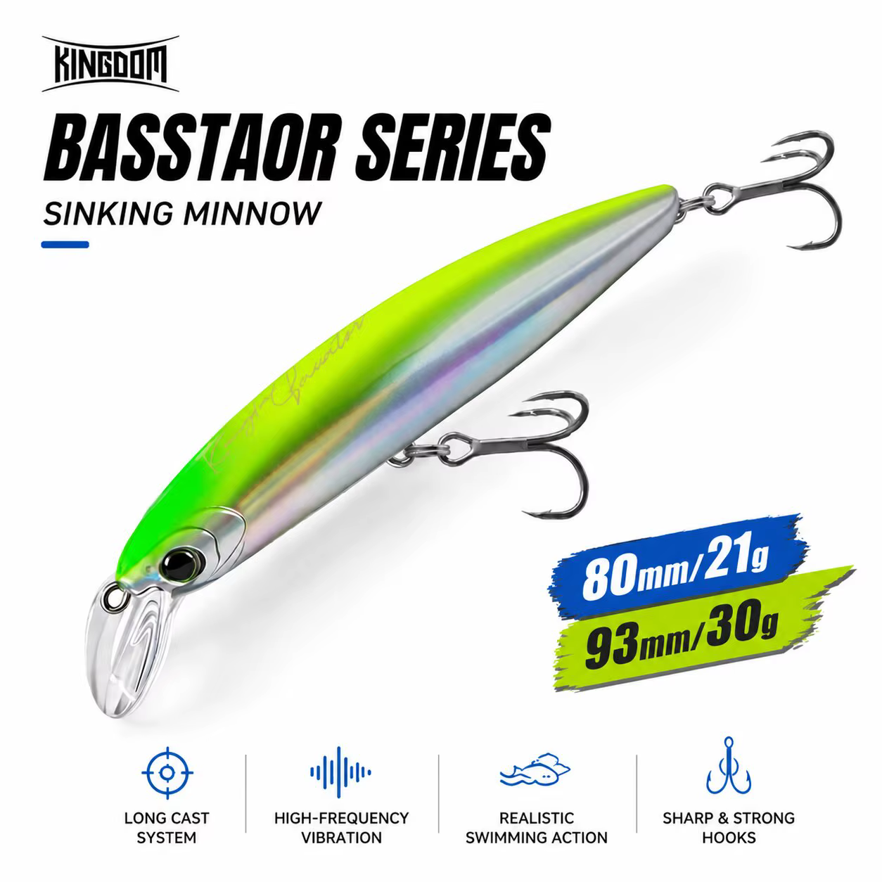 Kingdom Sinking Minnow Jerkbait – Señuelo de hundimiento para lucio - imagen 4
