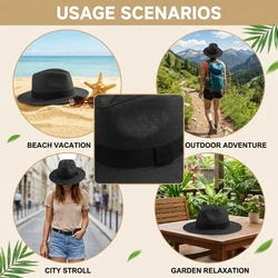Sombrero de pesca de paja con ala ancha – Protección solar