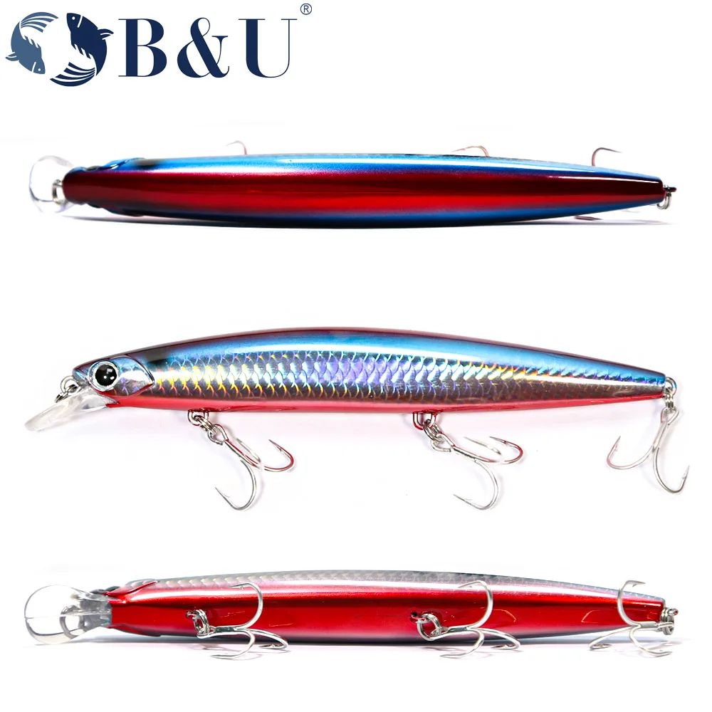 B&U 135S Minnow – Hundimiento Ultra largo 135mm 27g mar - imagen 4