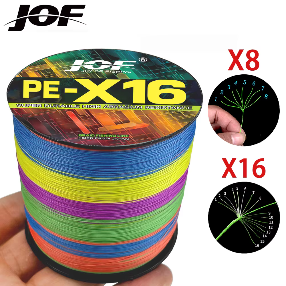 JOF X8 Sedal trenzado PE multifilamento 8 hebras – 18-200LB para mar