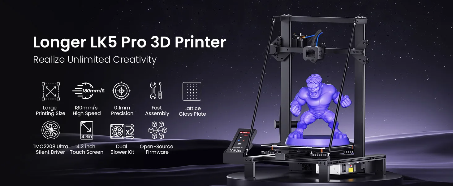 Vista general de la Impresora 3D FDM Longer LK5 PRO