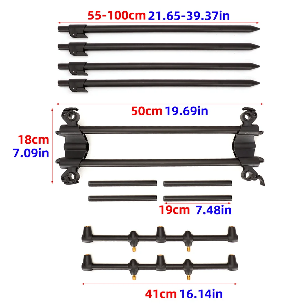 Soporte trípode aluminio plegable para cañas de carpa