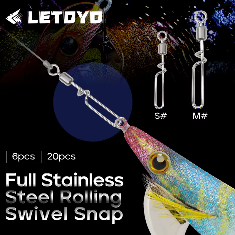 LETOYO Egi Snap giratorio inoxidable para pesca de sepia y calamar - imagen 4