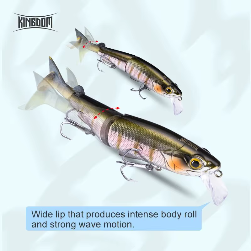 Kingdom Jerkbait Flotante Multiarticulado Trucha Minnow de Superficie - imagen 2