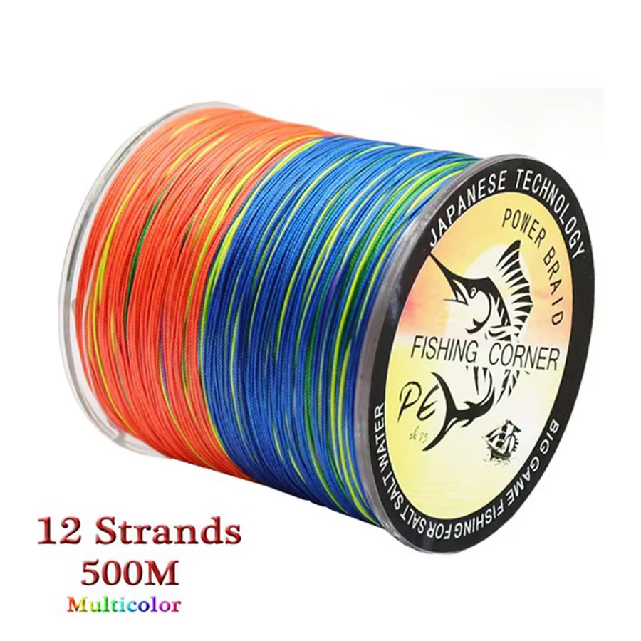 Sedal trenzado japonés 12 hebras PE multifilamento multicolor mar - imagen 5