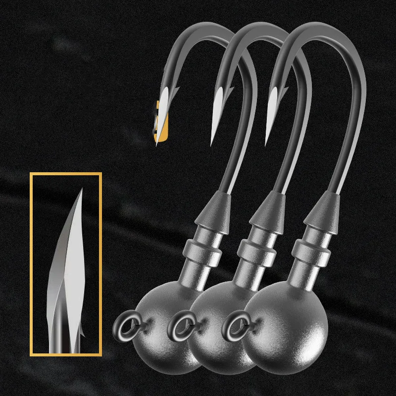 Anzuelos triangulares antiperforación para vinilos y cebos blandos