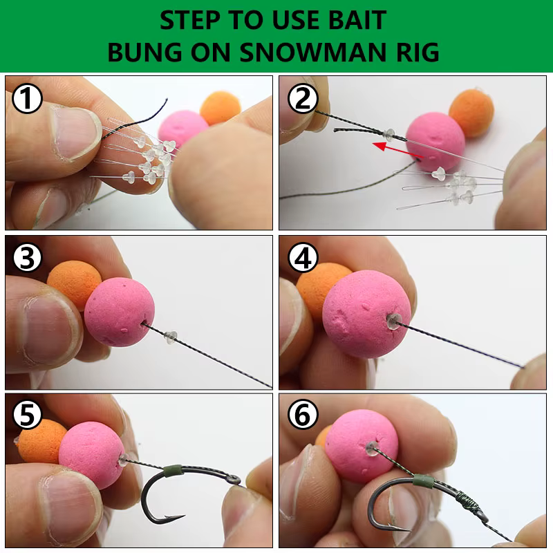 Micro tapones, cuentas y soportes para aparejo de pelo carpa - imagen 5