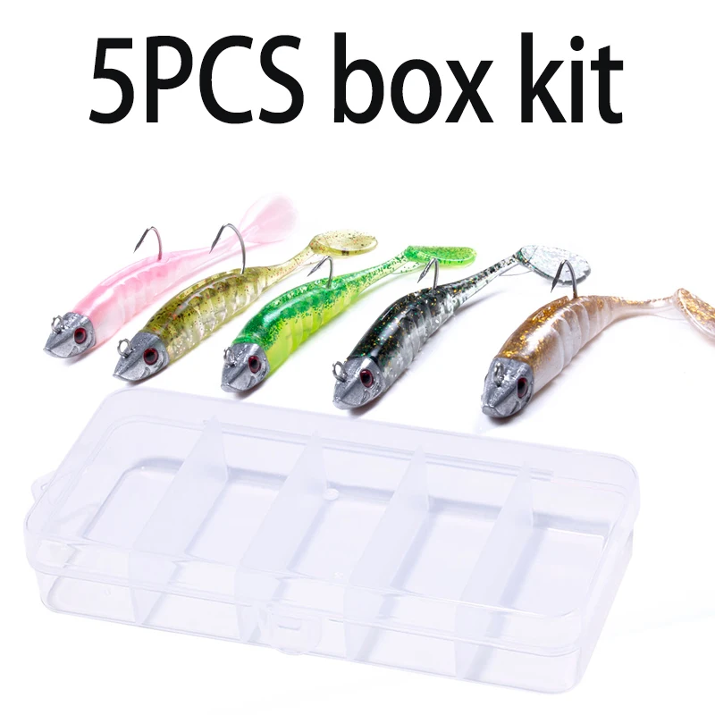 Swimbait de Vinilo con Cola T y Jig Head para Lubina y Lucio