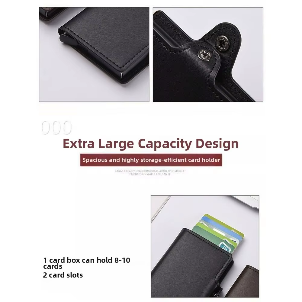 Tarjetero Hombre Cuero con Protección RFID – Cartera Minimalista Delgada - imagen 3