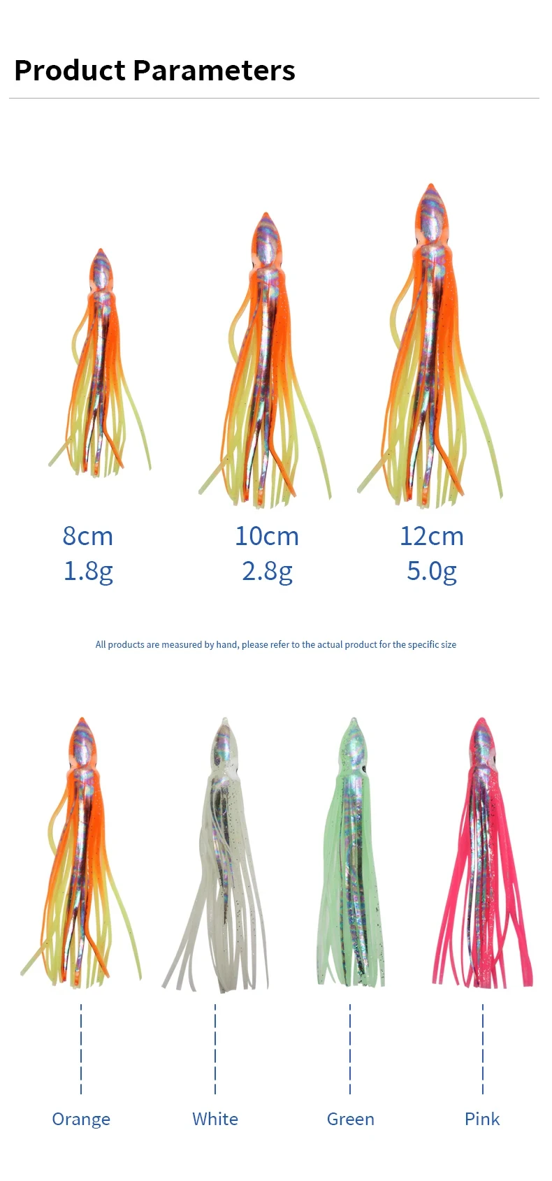 Comparativa de tallas 8/10/12 cm