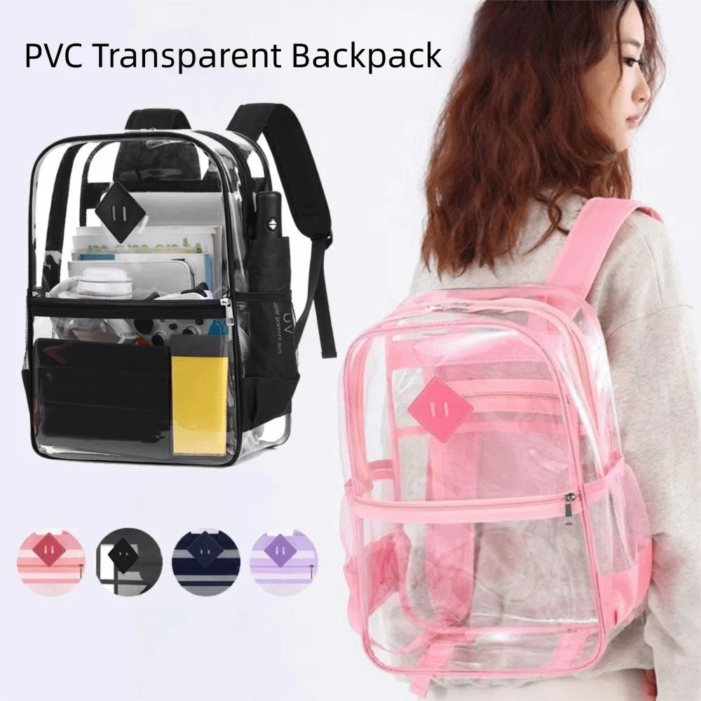 Mochila transparente de PVC impermeable y de gran capacidad - imagen 5