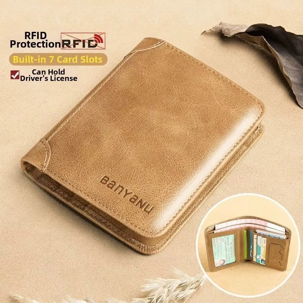 Cartera RFID plegable unisex – tarjetero compacto de cuero sintético - imagen 4