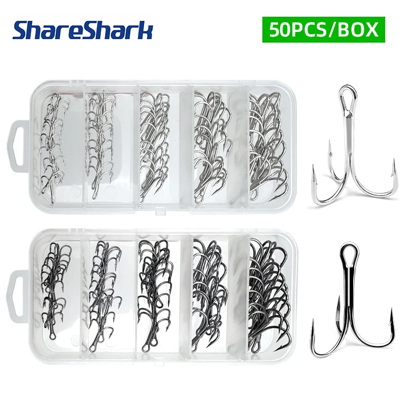 Anzuelos Triples con anillas divididas ShareShark – Acero carbono