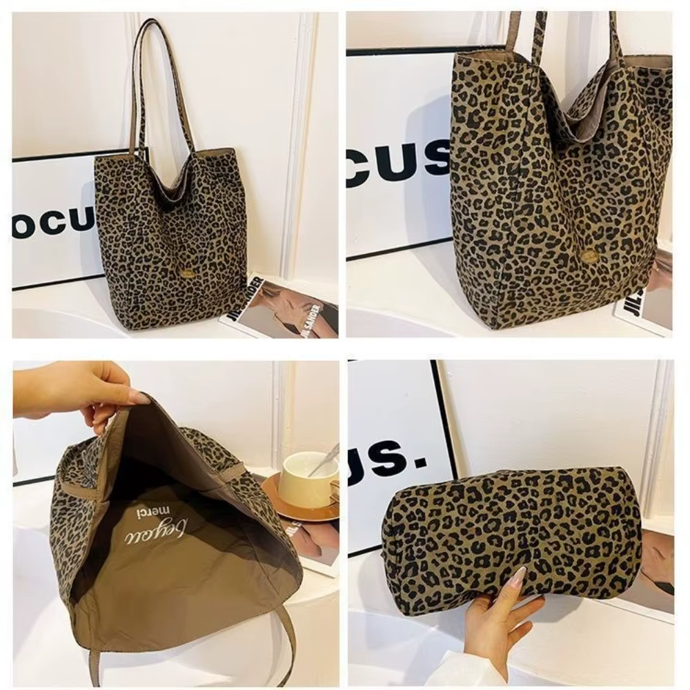 Bolsa de lona resistente con estampado leopardo – Ideal para pesca - imagen 2