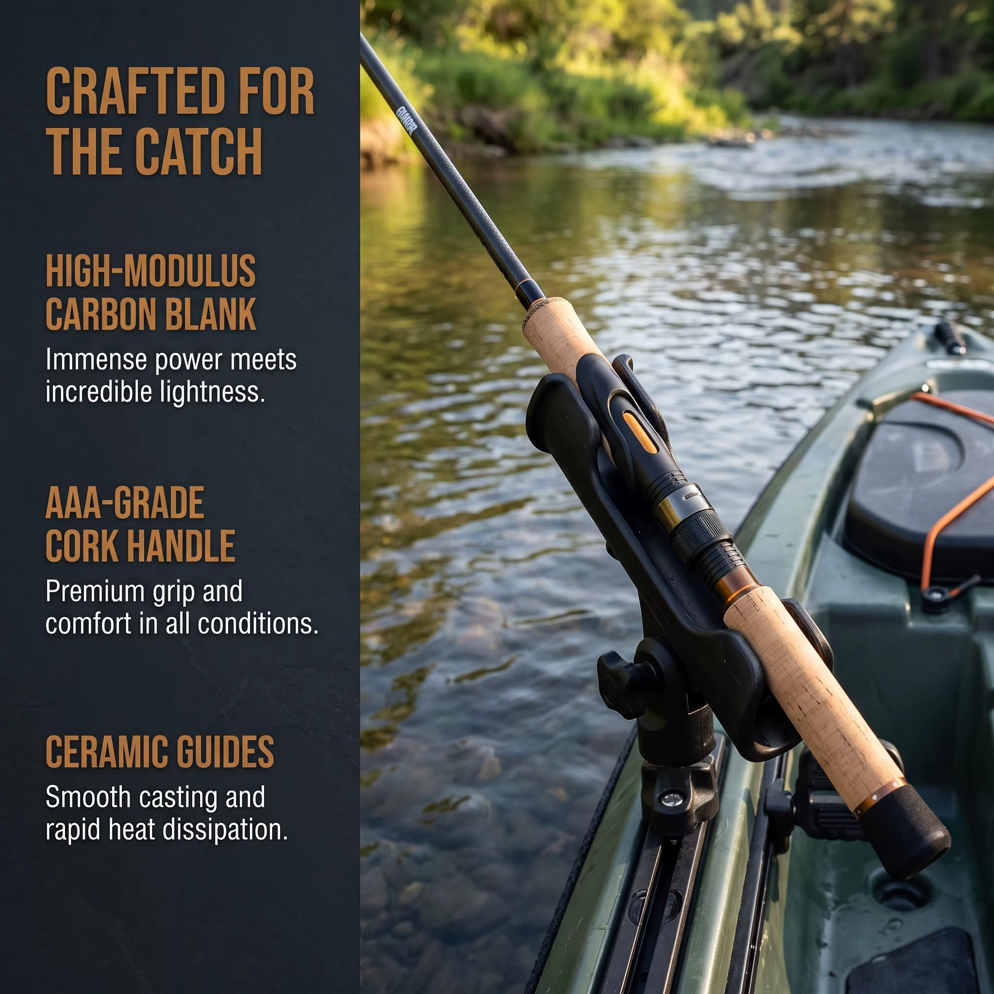 Caña de spinning 2,10 m con corcho para pesca con señuelos - imagen 5