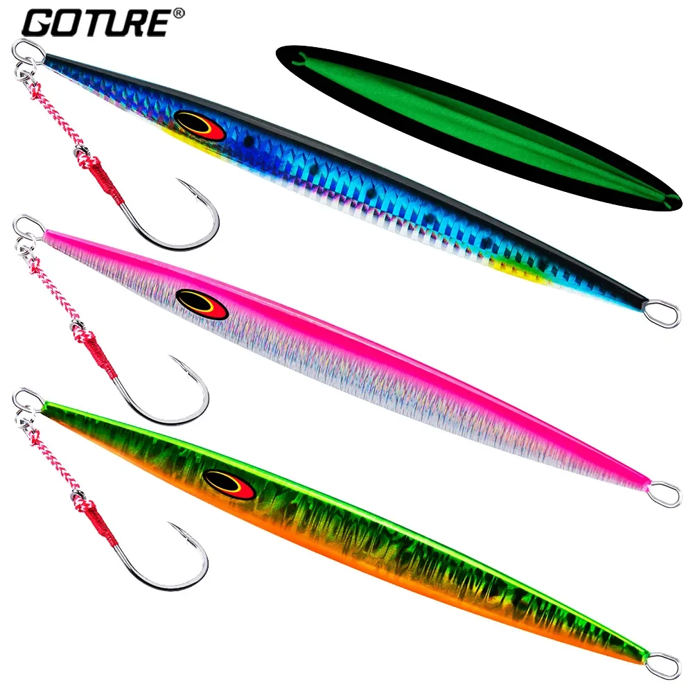 Señuelo Jig Goture 80-150g – Cuchara luminosa para lubina y trucha