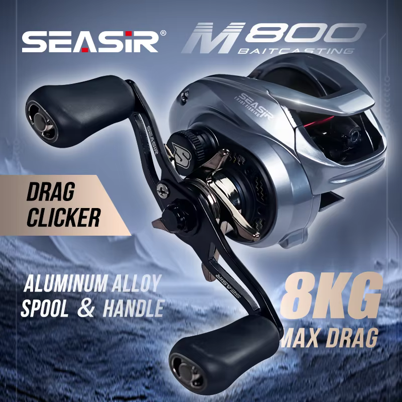 Carrete Baitcasting SEASIR M800 – Freno magnético, 8KG