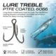 Anzuelos triples de vástago largo recubiertos para pesca con señuelos - imagen 2