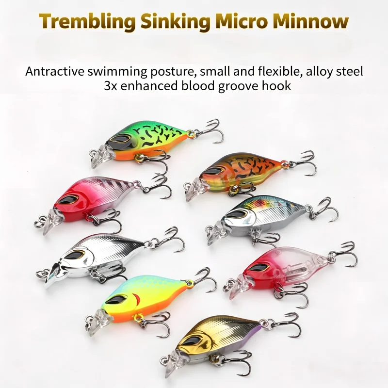 Señuelo Micro Sinking Minnow compacto para pesca ligera y ultraligera - imagen 3