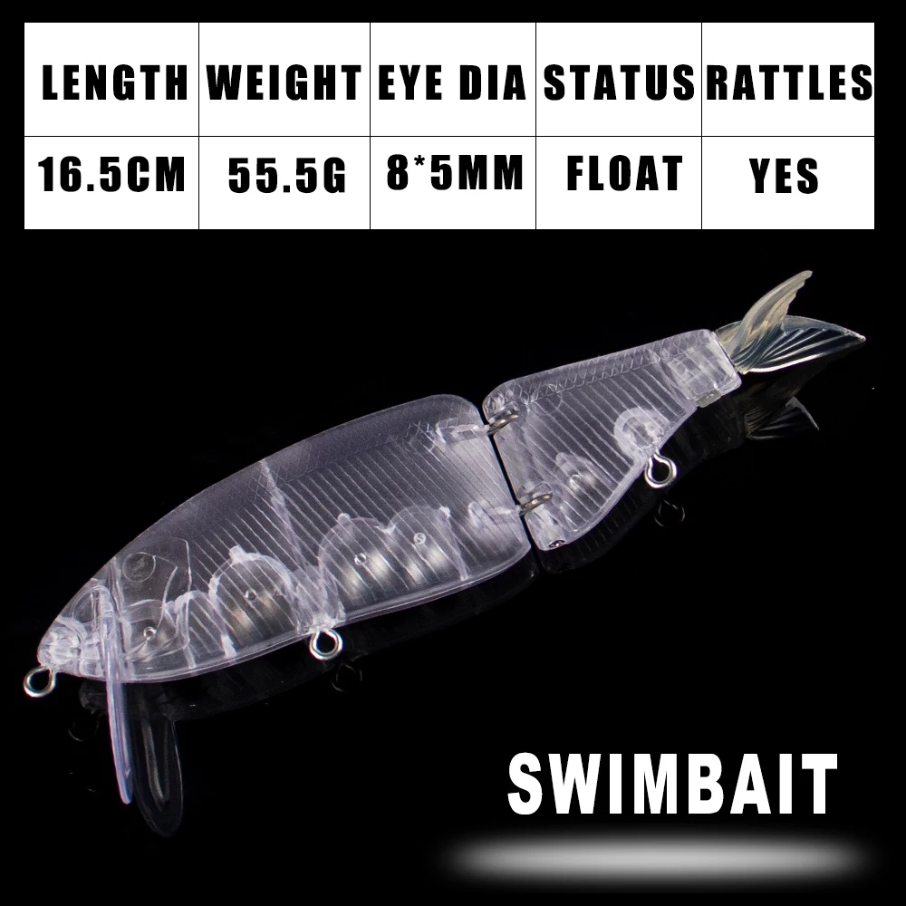 Dr.Holife señuelo articulado Shad Glider sin pintar para depredadores - imagen 4