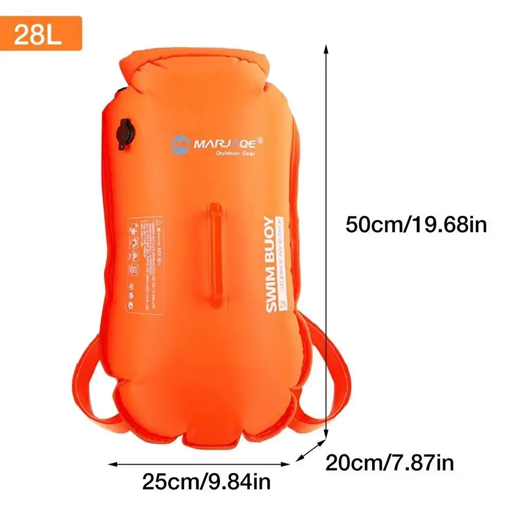 Bolsa de flotación para natación en uso
