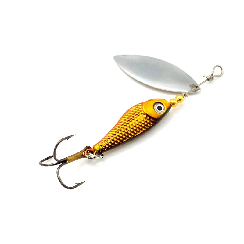 Señuelo Spinner rotación ruidosa pez dorado pequeño de metal