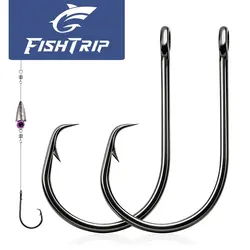 Anzuelos circulares FishTrip de acero carbono con punta de águila