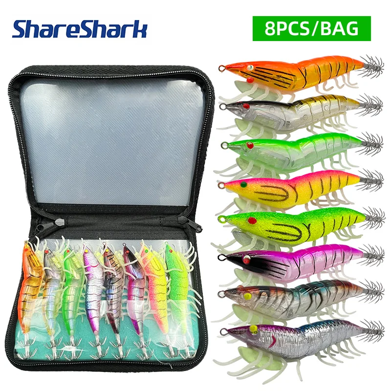 ShareShark señuelos de vinilo camarón que brillan en oscuridad - imagen 4