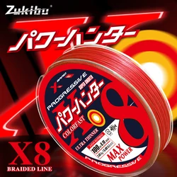 Sedal Trenzado 8 Hebras ZUKIBO – Multifilamento rojo agua salada