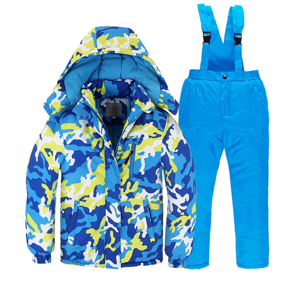 Traje de nieve infantil impermeable a prueba de viento con capucha - imagen 3