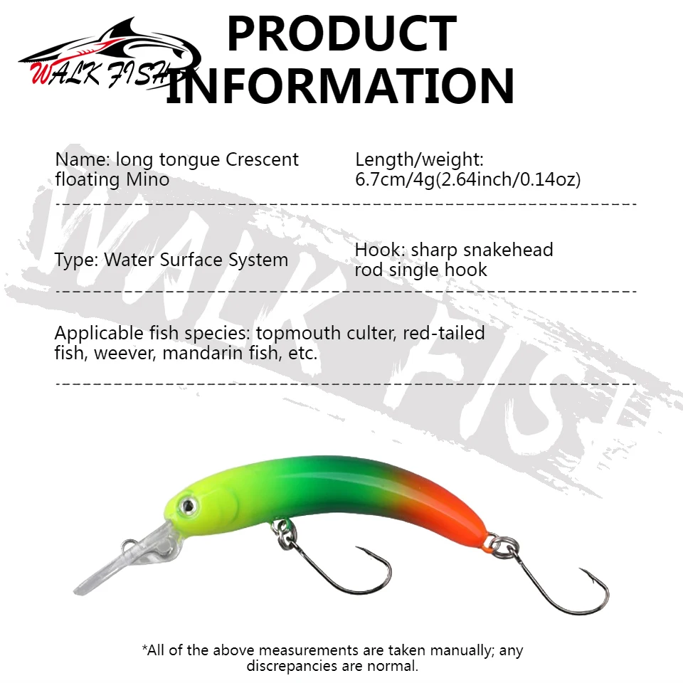 WALK FISH Señuelo Crankbait Wobbler Minnow flotante para trucha - imagen 4