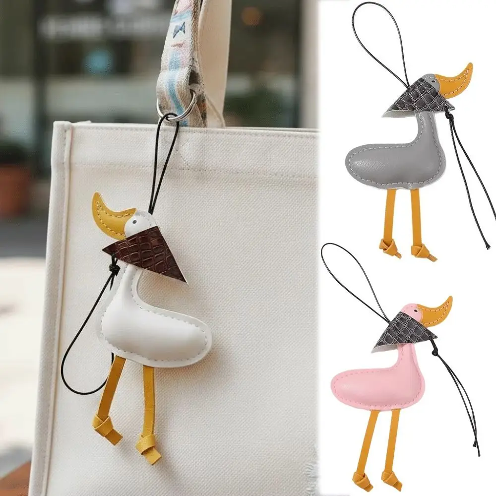 Llavero de PU con pato de dibujos animados y colgante creativo - imagen 5