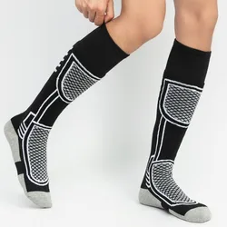 Calcetines térmicos hasta la rodilla de esquí, gruesos y transpirables