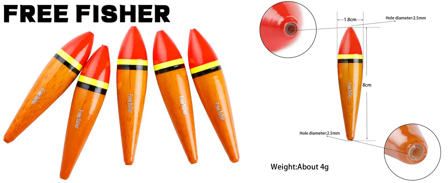 Flotadores de pesca verticales FREE FISHER
