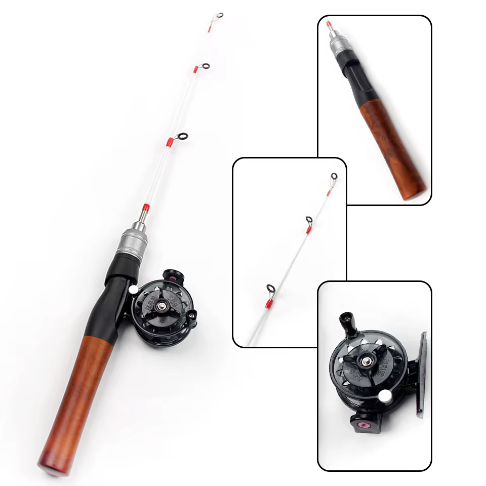 Conjunto carrete caña hielo punta sensible pesca invierno profesional - imagen 4