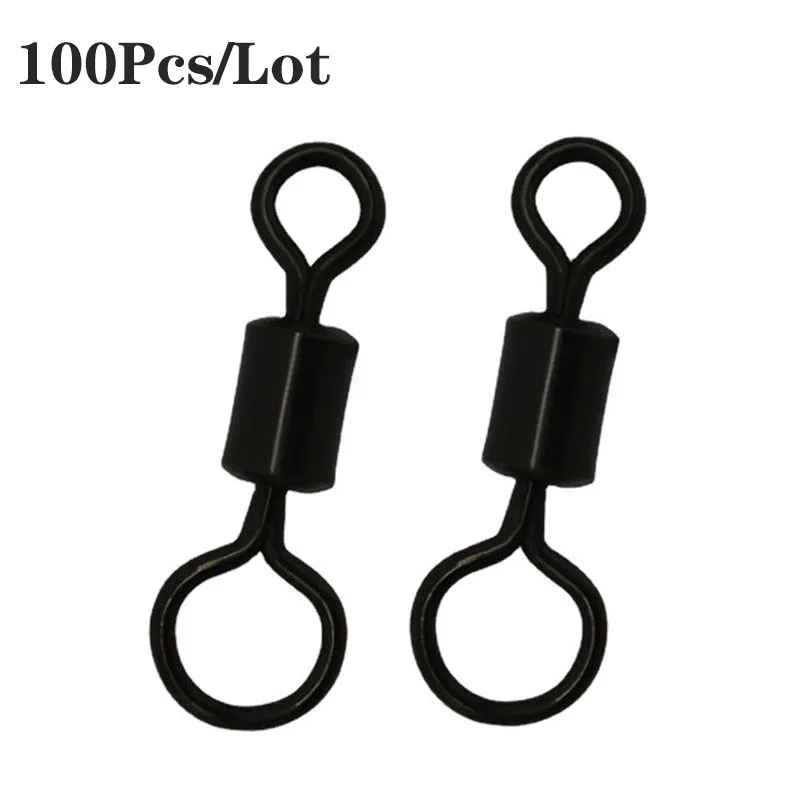 Conectores giratorios carpa con snap Circle y ojo grande negro mate