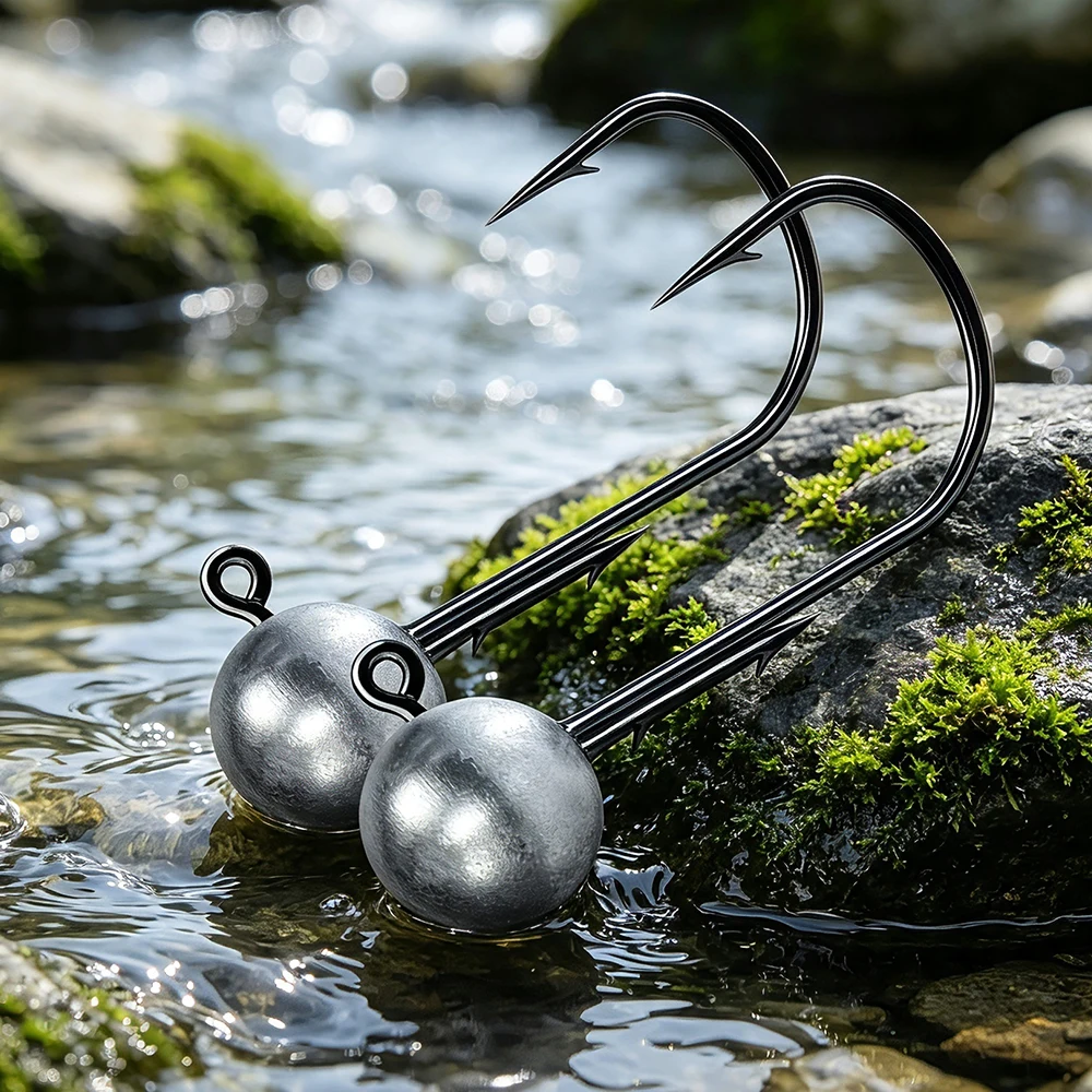 Anzuelos Jig Head lubina PROBEROS, cabeza redonda con púas vinilo - imagen 3