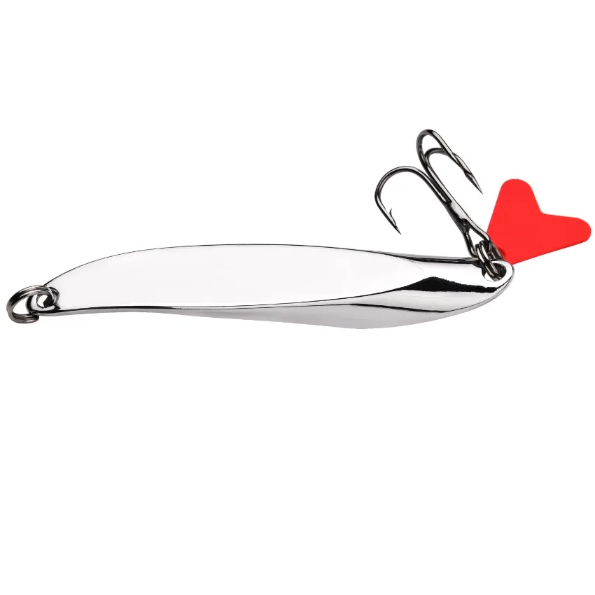 Cuchara wobbler plateada con lentejuelas para pesca en mar costera - imagen 4