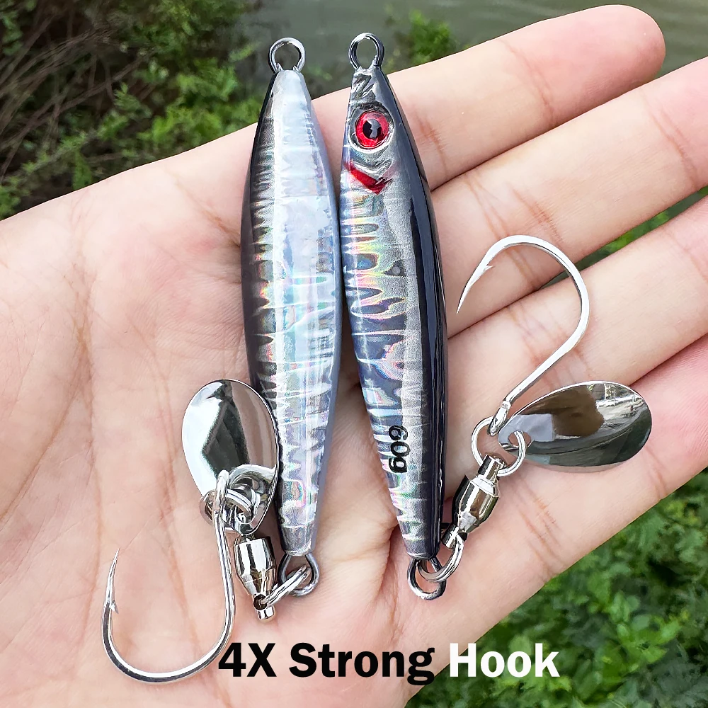 Señuelo jigging cuchilla giratoria con anzuelo simple para lubina - imagen 4