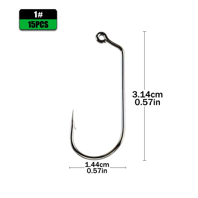 Anzuelos Jig Head de acero carbono, ojo compensado 60° para lubina - imagen 2